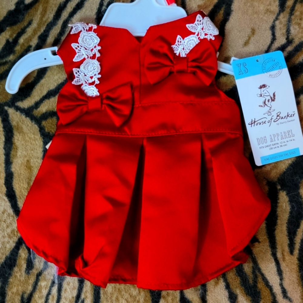 Pet Dress Dog or Cat Fancy Elegant Red xs sm med ea. New